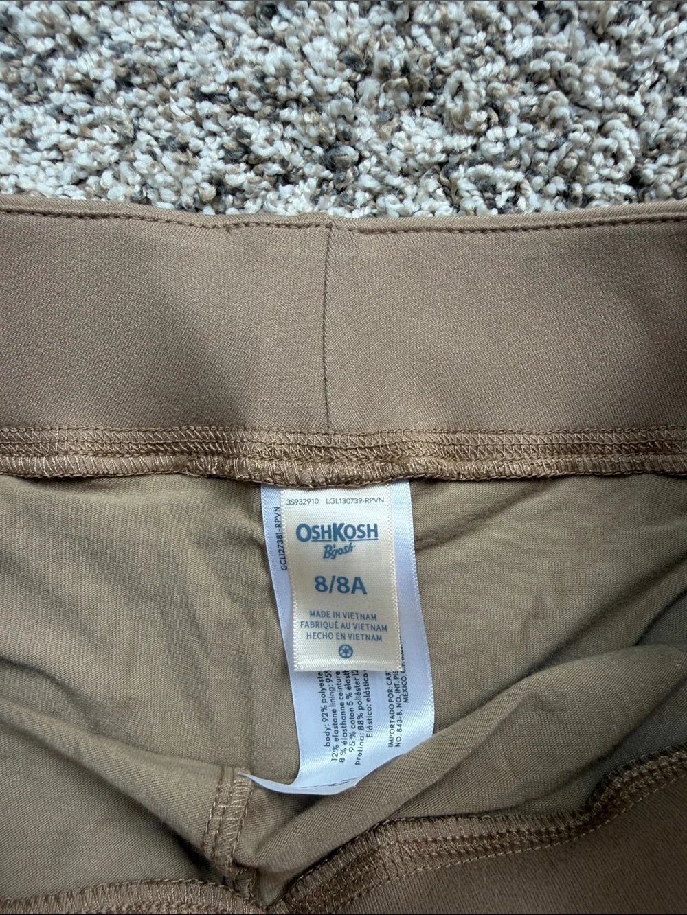 NWT OshKosh B'gosh Girl's Taupe/Tab/Khaki Skater Skort size 8